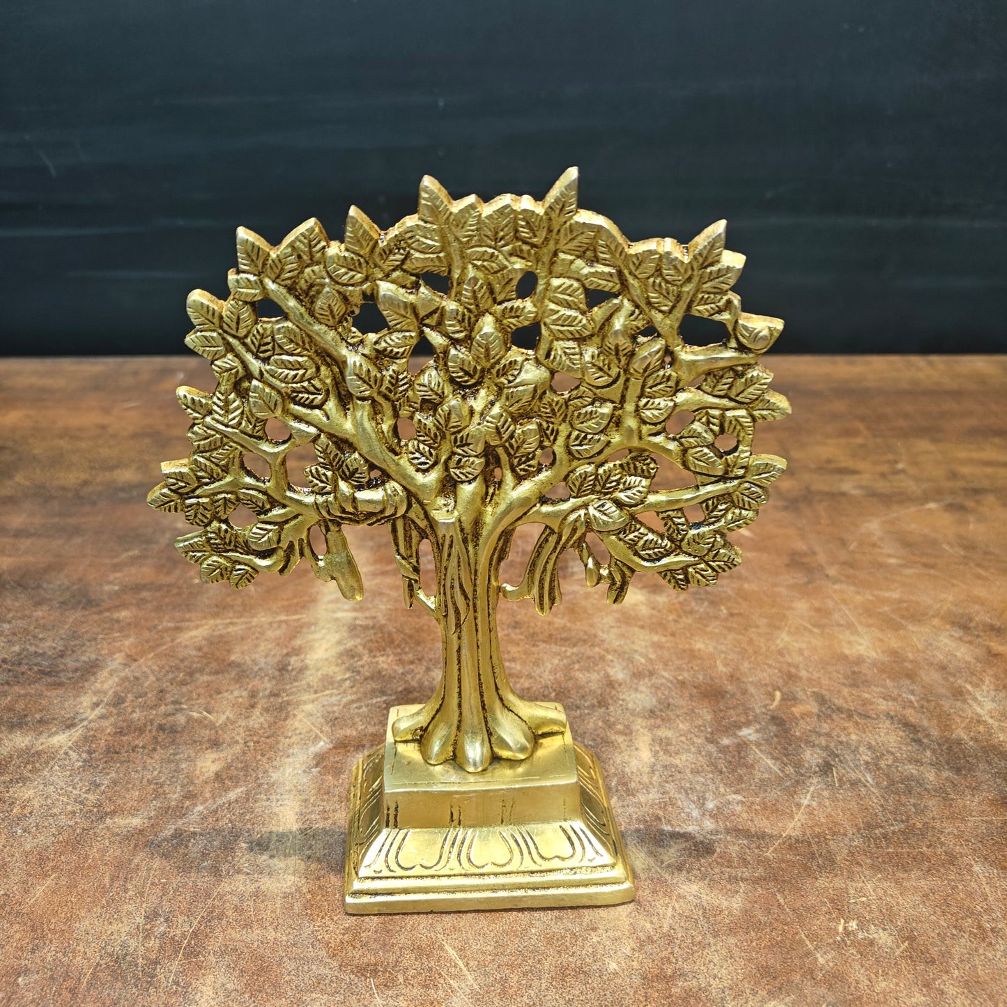 Brass Handcrafted Kalpavriksha Life Of Tree Decorative Showpiece 8 Inch