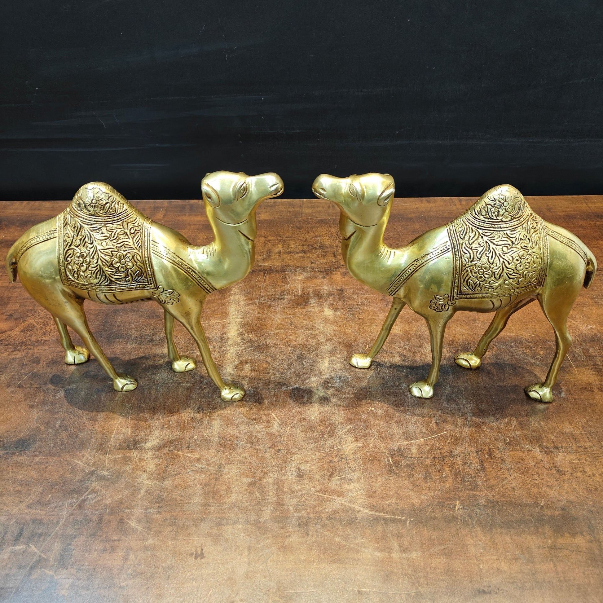 Brass Camel Pair Sculpture Vastu Recommended Showpiece 12 Inch - Image 3