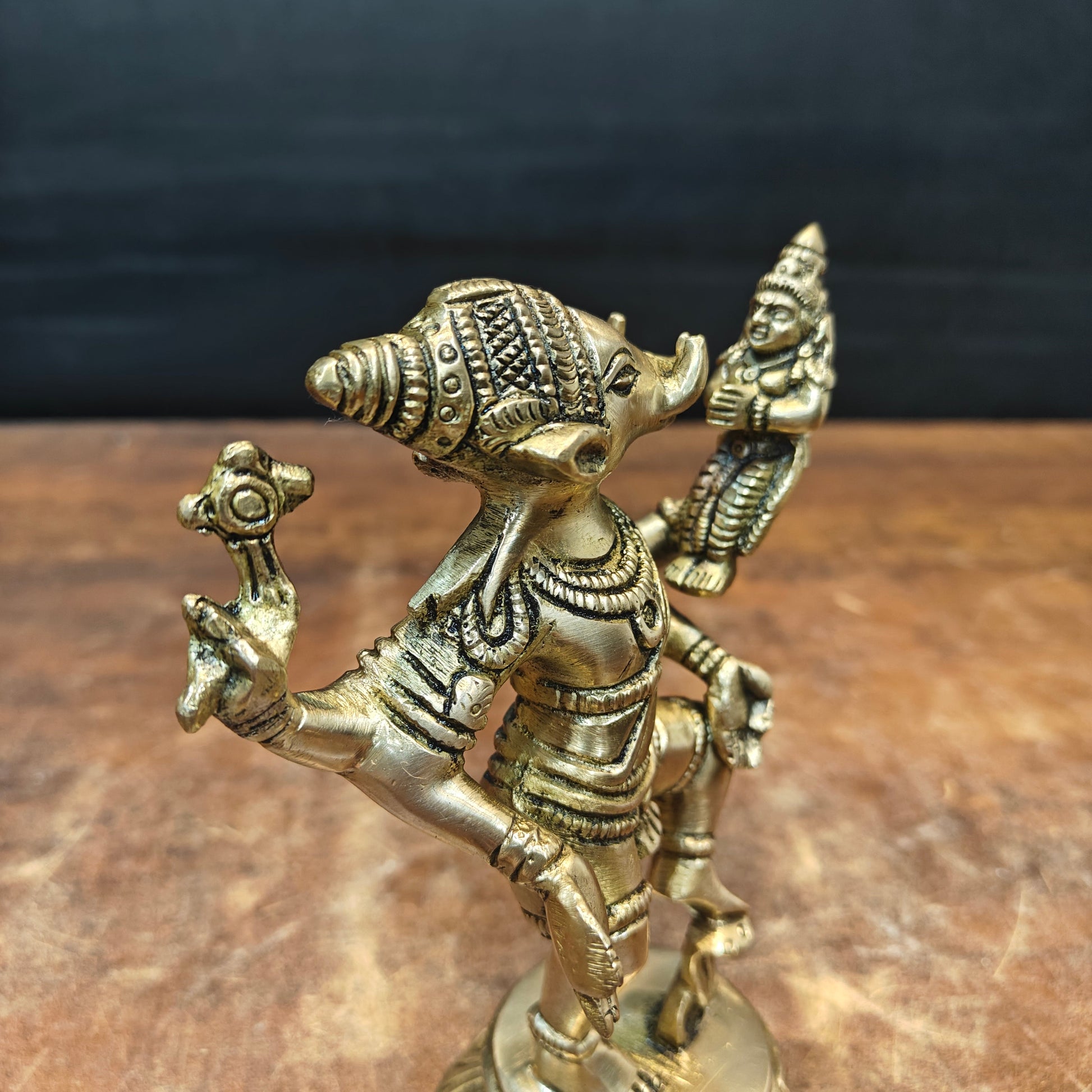 Brass Varaha Lakshmi Statue 7 Inch - Image 2