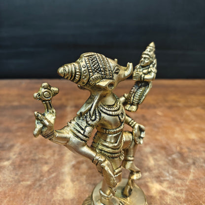 Brass Varaha Lakshmi Statue 7 Inch by vendor-unknown - Hindu Gods (View 2)