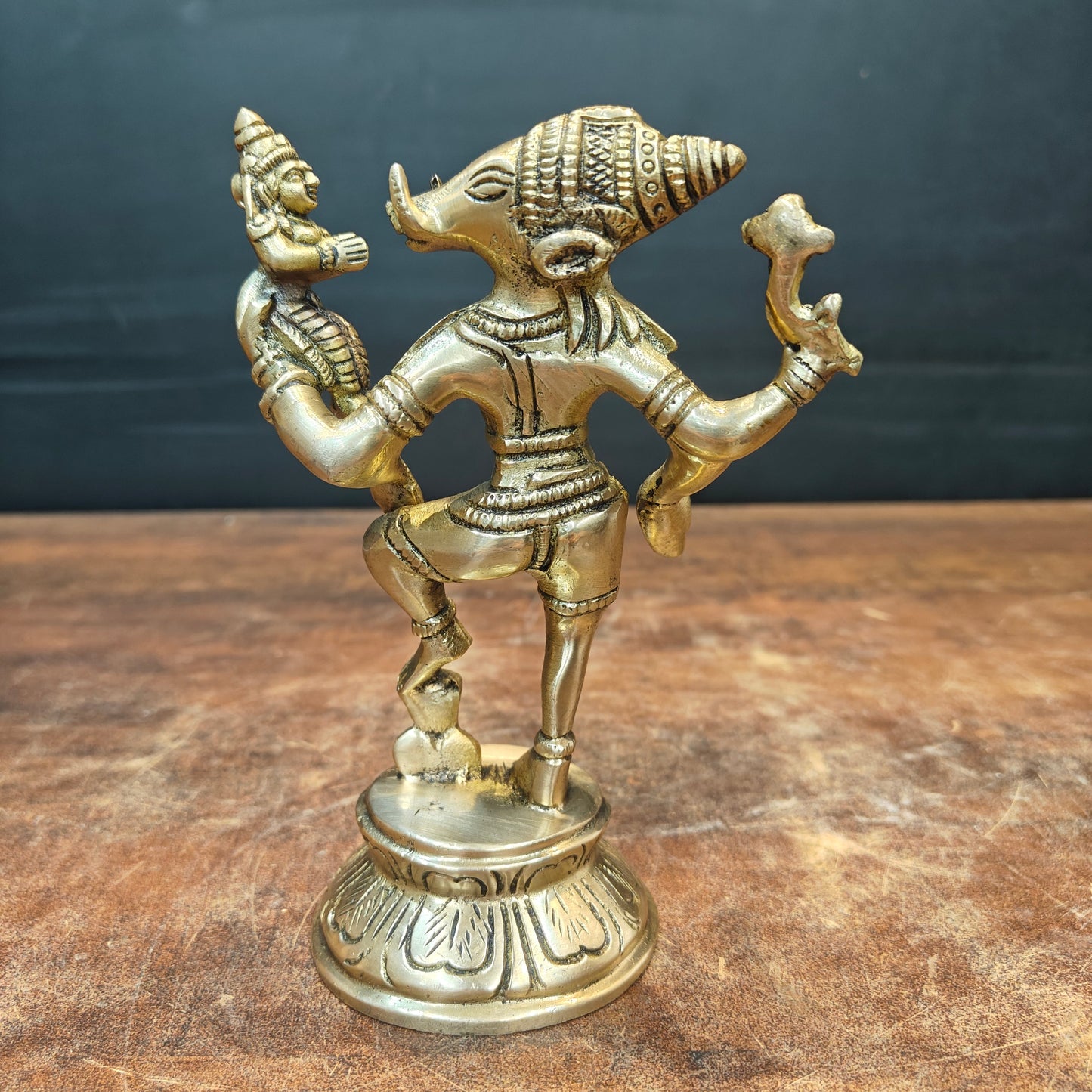 Brass Varaha Lakshmi Statue 7 Inch