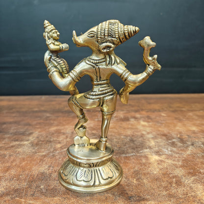 Brass Varaha Lakshmi Statue 7 Inch by vendor-unknown - Hindu Gods (View 5)