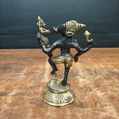 Brass Varaha Lakshmi Statue Antique Finish 7 Inch by vendor-unknown - Hindu Gods (View 5)