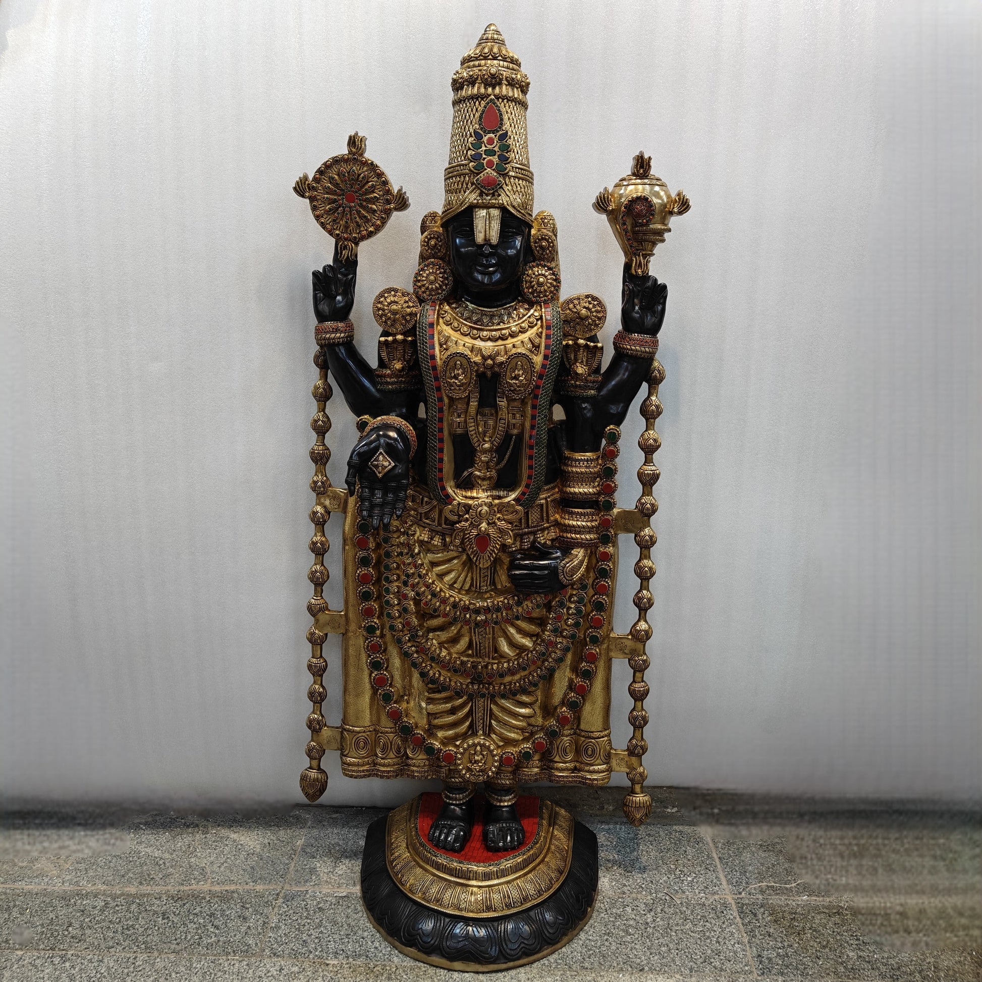 Brass Large Tirupati Balaji Idol Venkateshwara Swamy For Home Decor 6 Feet - Image 12