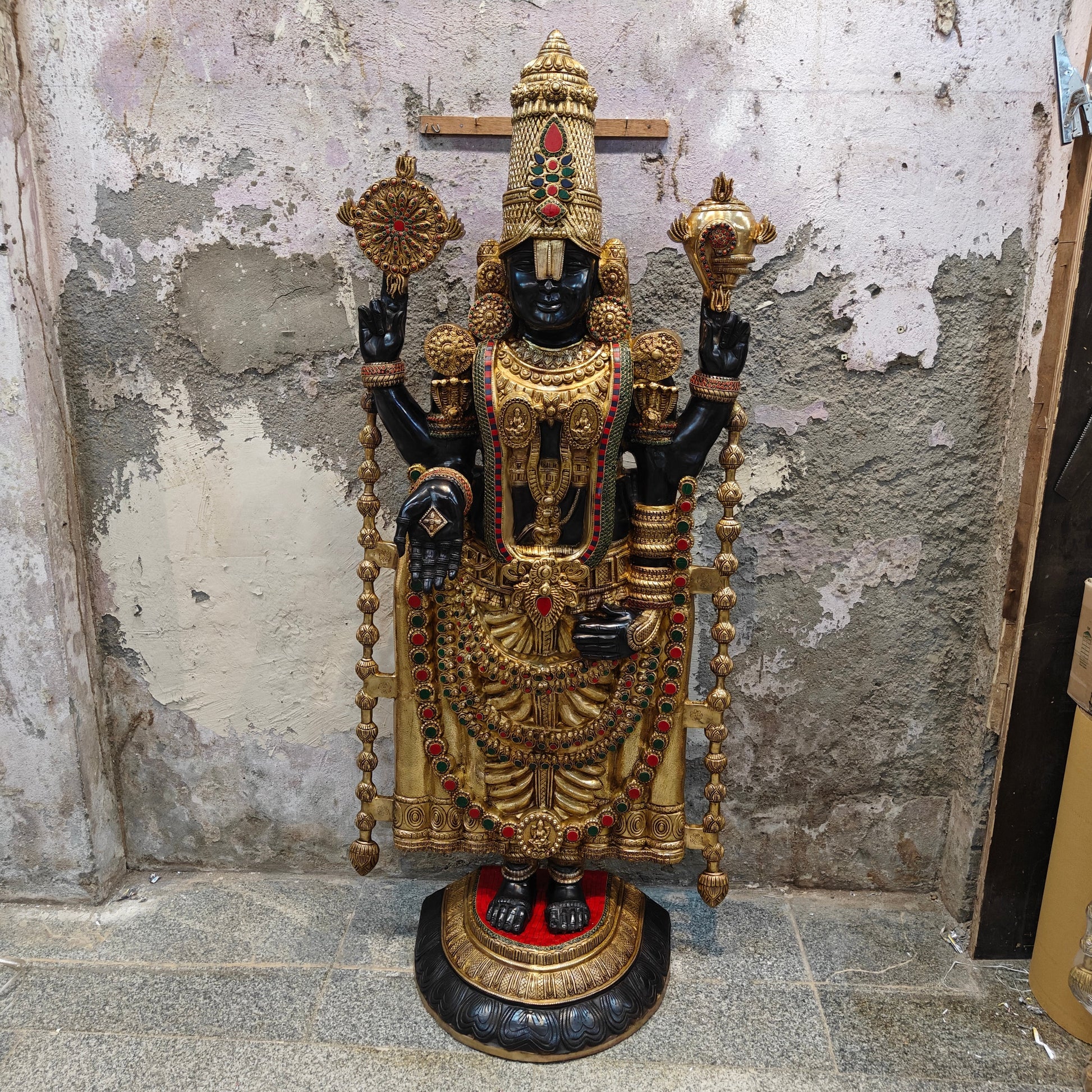Brass Large Tirupati Balaji Idol Venkateshwara Swamy For Home Decor 6 Feet - Image 15