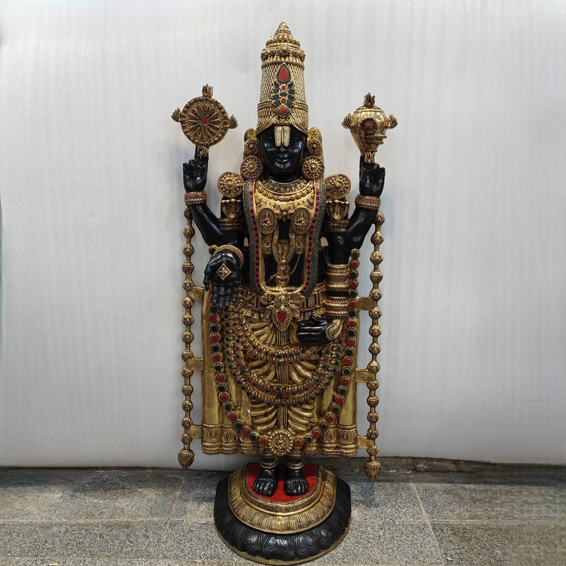Brass Large Tirupati Balaji Idol Venkateshwara Swamy For Home Decor 6 Feet - Image 3