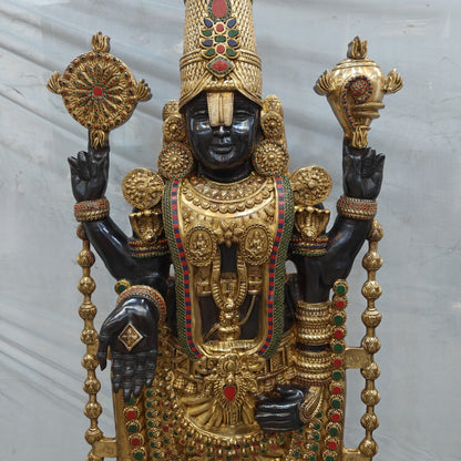 Brass Large Tirupati Balaji Idol Venkateshwara Swamy For Home Decor 6 Feet by vendor-unknown - Hindu Gods (View 4)