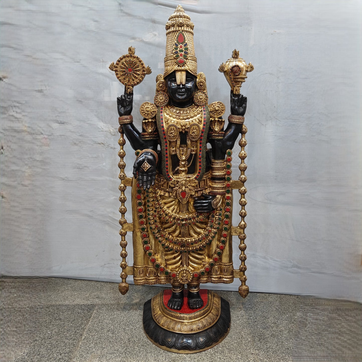 Brass Large Tirupati Balaji Idol Venkateshwara Swamy For Home Decor 6 Feet