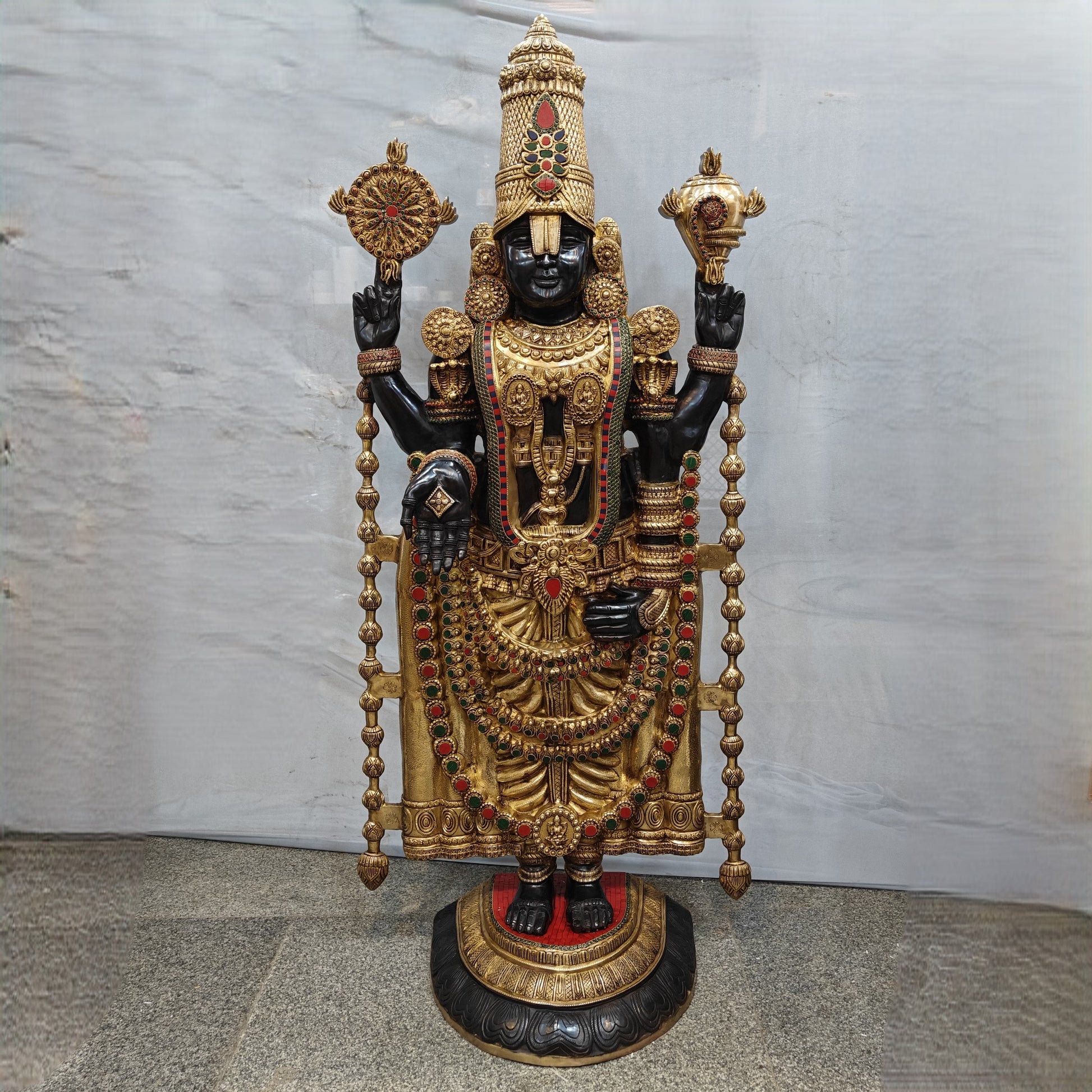 Brass Large Tirupati Balaji Idol Venkateshwara Swamy For Home Decor 6 Feet - Image 5