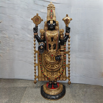 Brass Large Tirupati Balaji Idol Venkateshwara Swamy For Home Decor 6 Feet by vendor-unknown - Hindu Gods (View 5)