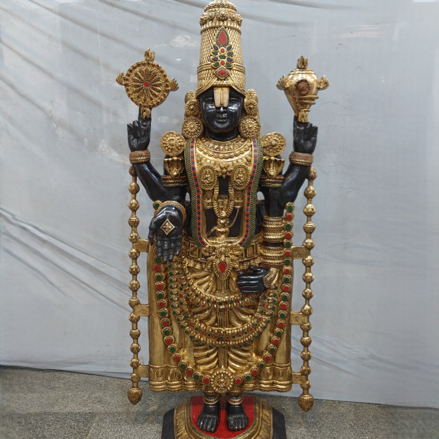 Brass Large Tirupati Balaji Idol Venkateshwara Swamy For Home Decor 6 Feet