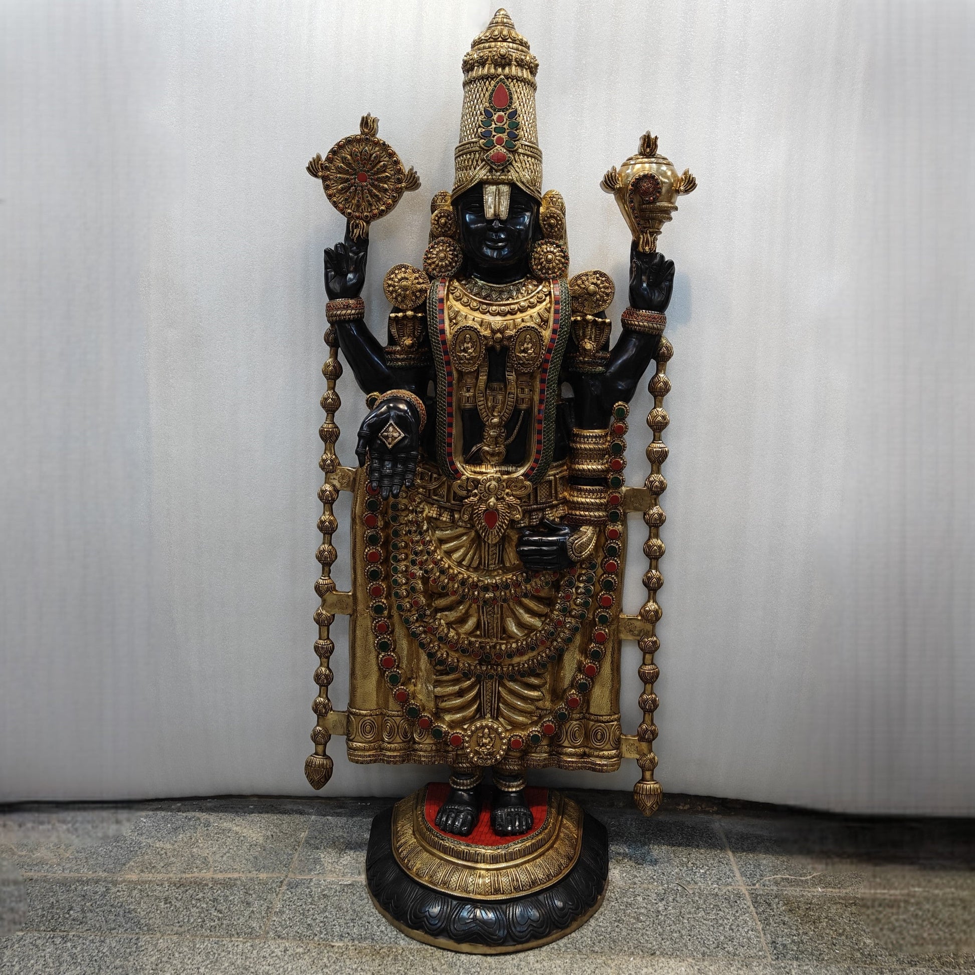 Brass Large Tirupati Balaji Idol Venkateshwara Swamy For Home Decor 6 Feet - Image 7