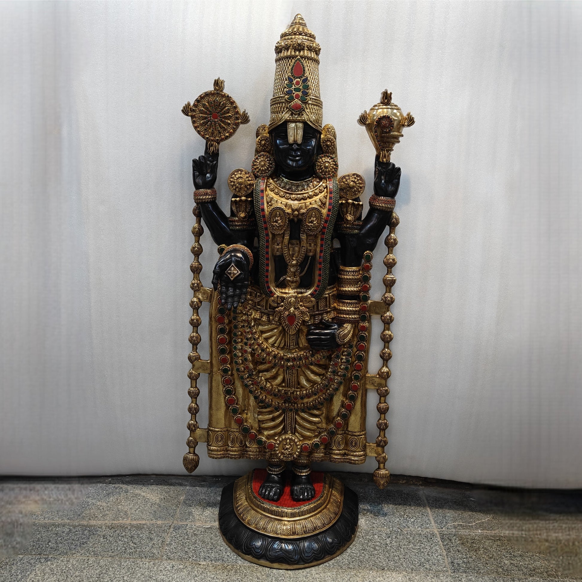 Brass Large Tirupati Balaji Idol Venkateshwara Swamy For Home Decor 6 Feet - Image 10