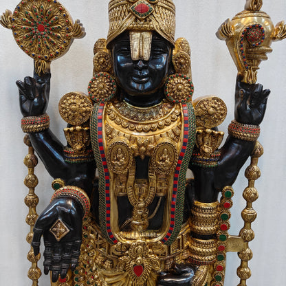 Brass Large Tirupati Balaji Idol Venkateshwara Swamy For Home Decor 6 Feet by vendor-unknown - Hindu Gods (View 11)