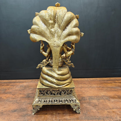 Brass Large Exclusive Vishnu Idol Sculpture Antique Finish 28 Inches by vendor-unknown - Hindu Gods (View 8)