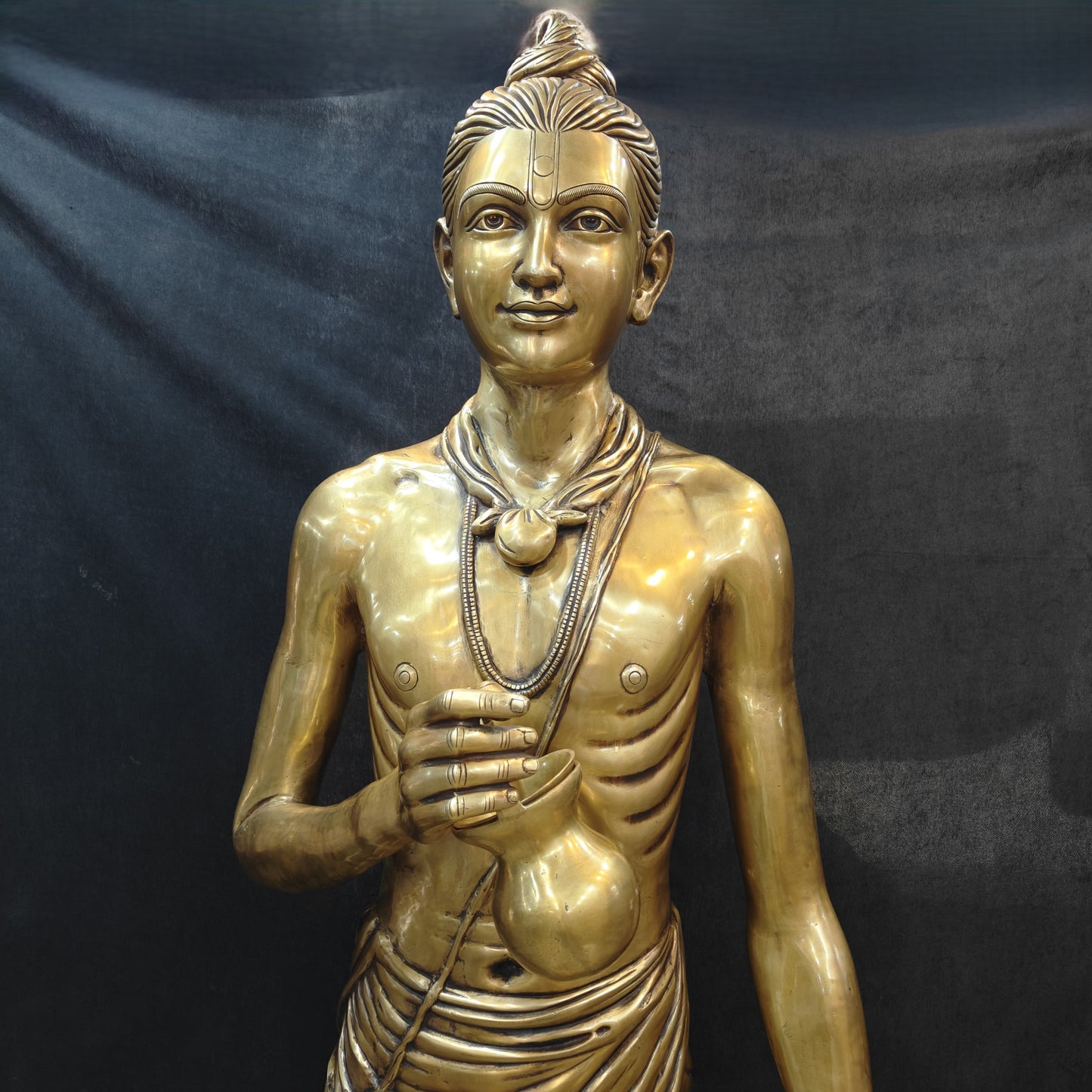 Brass Large Hindu Lord Swami Narayan Statue Nilkanth Varni 6.5 Feet