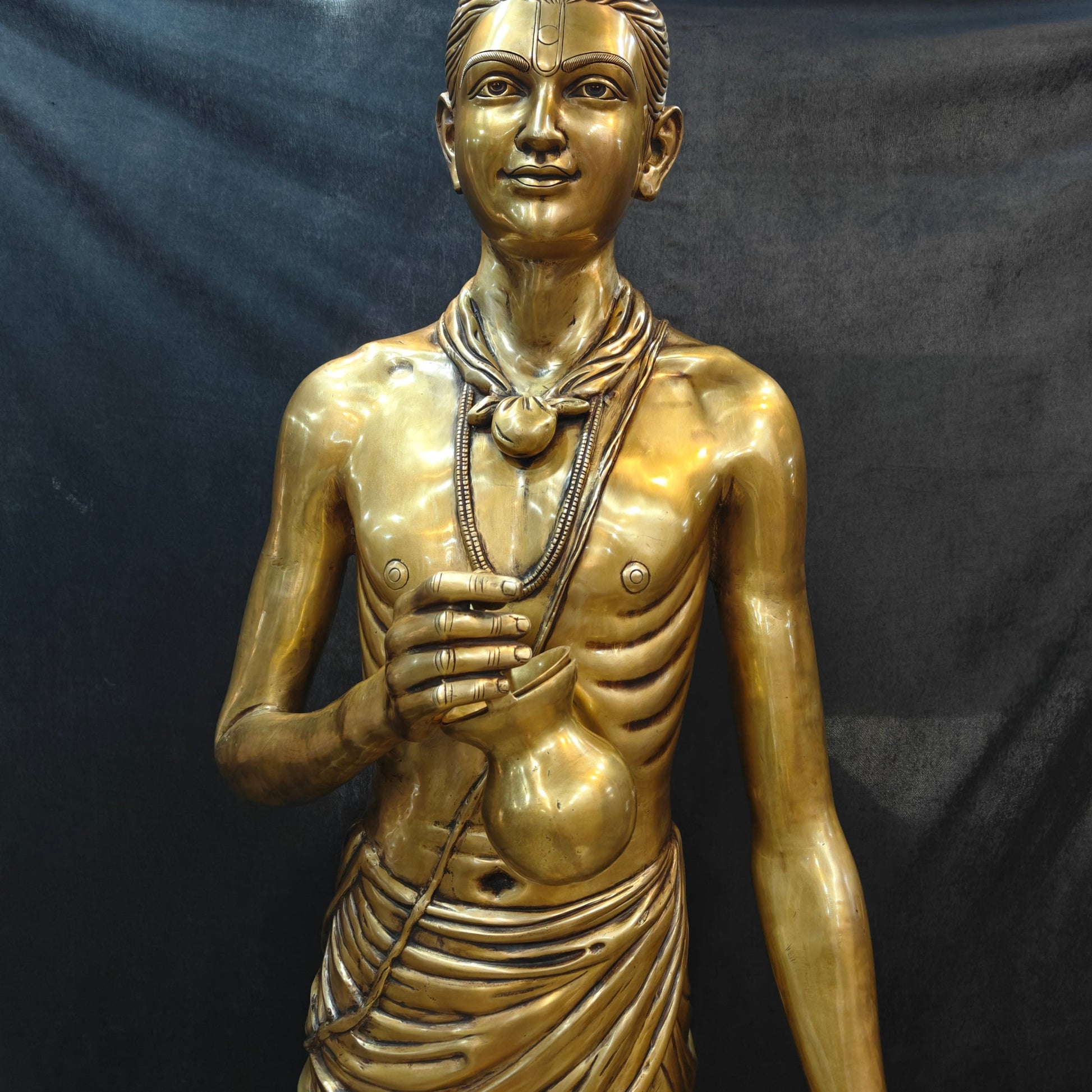 Brass Large Hindu Lord Swami Narayan Statue Nilkanth Varni 6.5 Feet - Image 7