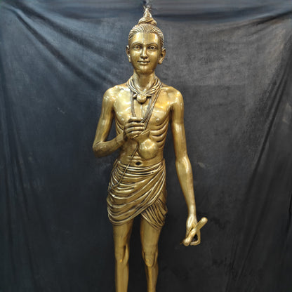 Brass Large Hindu Lord Swami Narayan Statue Nilkanth Varni 6.5 Feet by vendor-unknown - Hindu Gods (View 8)