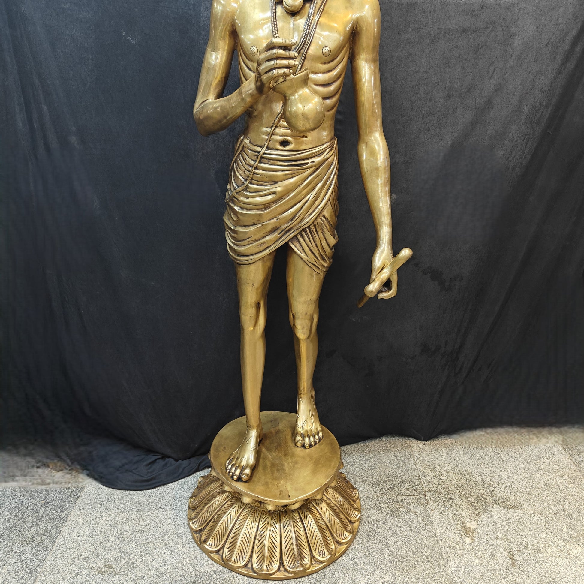 Brass Large Hindu Lord Swami Narayan Statue Nilkanth Varni 6.5 Feet - Image 9