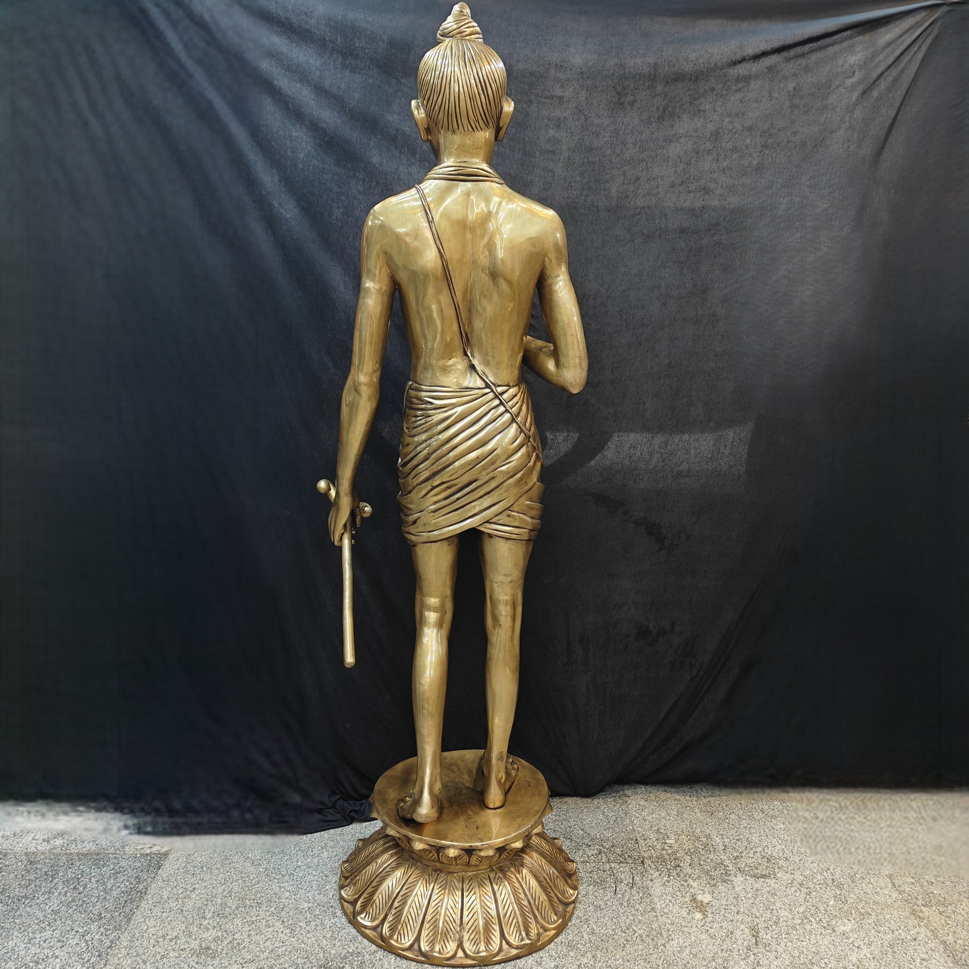 Brass Large Hindu Lord Swami Narayan Statue Nilkanth Varni 6.5 Feet - Image 10