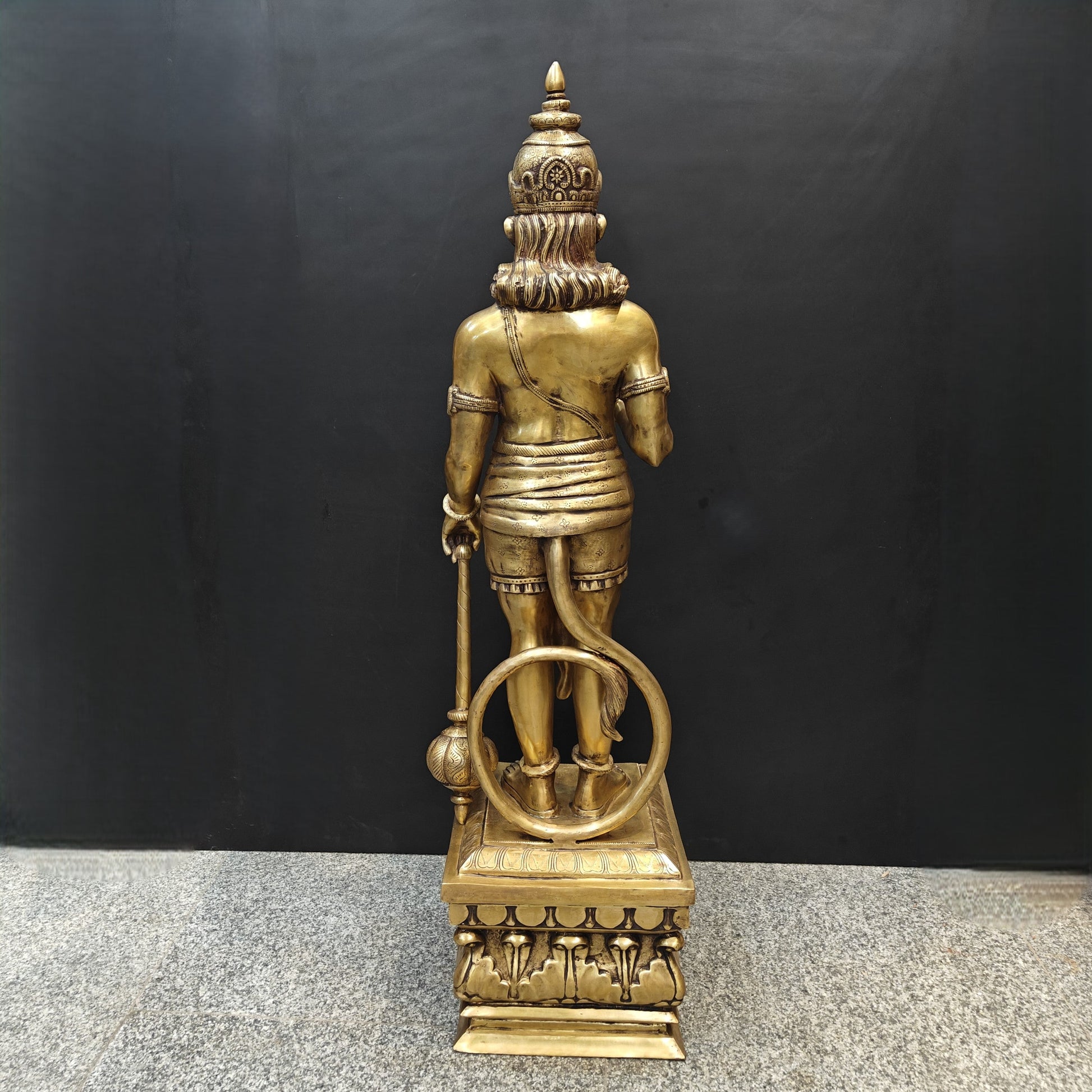 Brass Large Standing Hanuman Idol For Home Decor 4 Feet - Image 10
