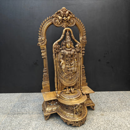 Brass Lord Tirupati Balaji Idol Venkateshwara Swamy Antique Finish 3 Feet by vendor-unknown - Hindu Gods (View 5)