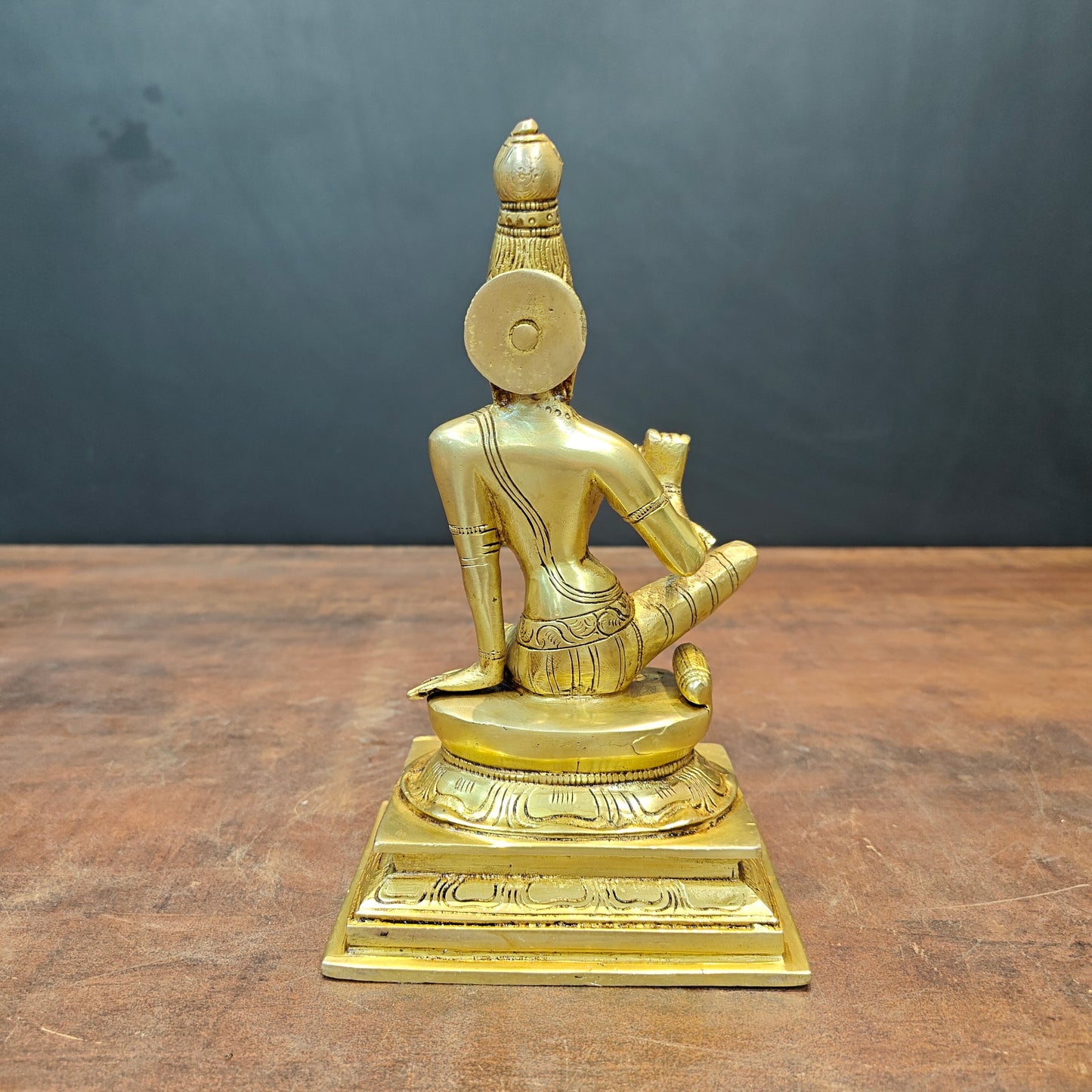 Brass Seated Parvati as Uma Devi Idol Golden Finish 8.5 Inch