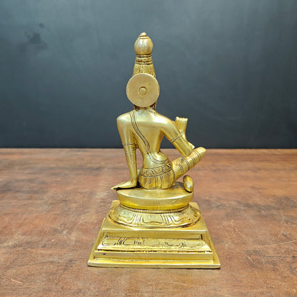 Brass Seated Parvati as Uma Devi Idol Golden Finish 8.5 Inch by vendor-unknown - Hindu Gods (View 5)