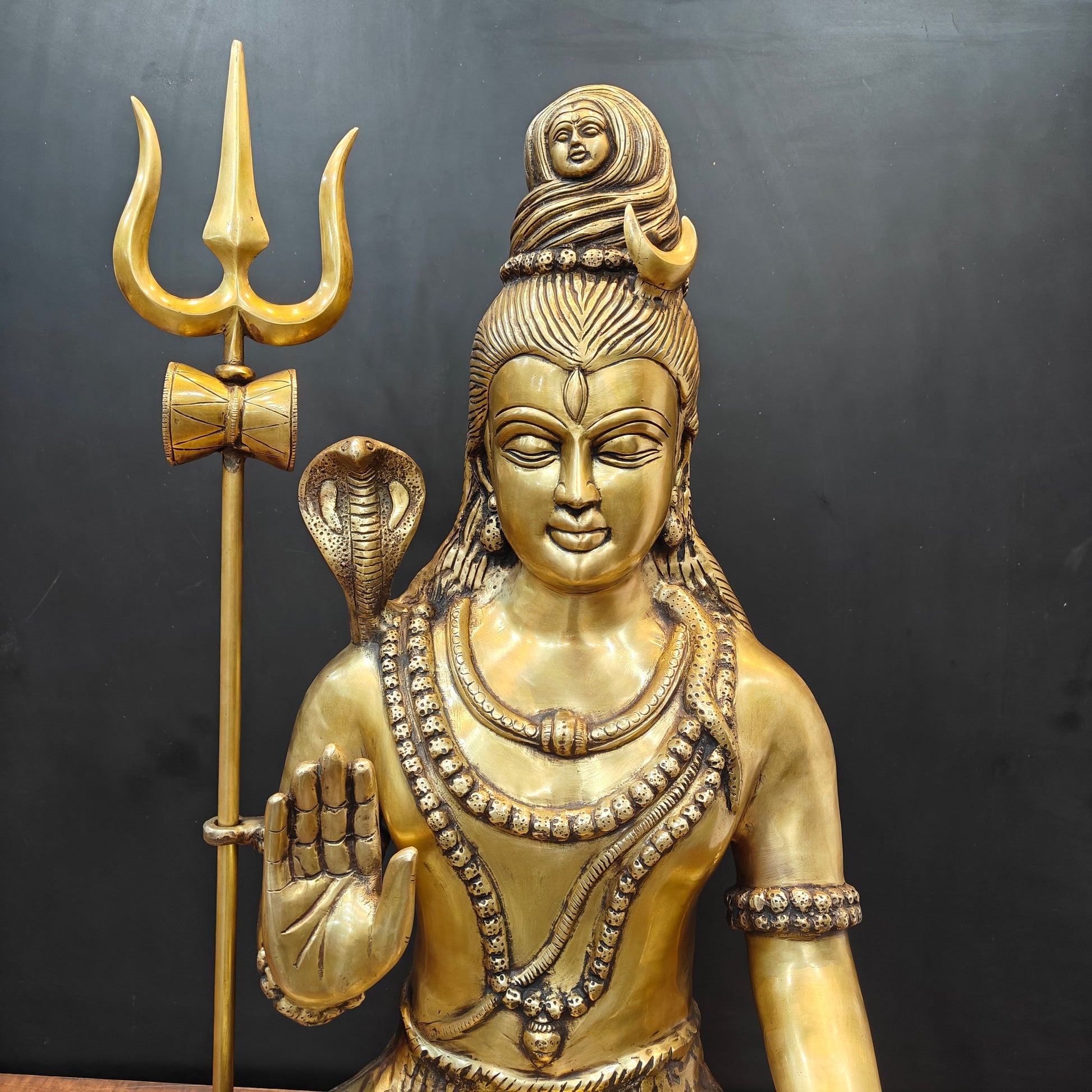 Brass Large Mahadev Lord Shiva Idol For Home Office Decor 3 Feet - Image 2