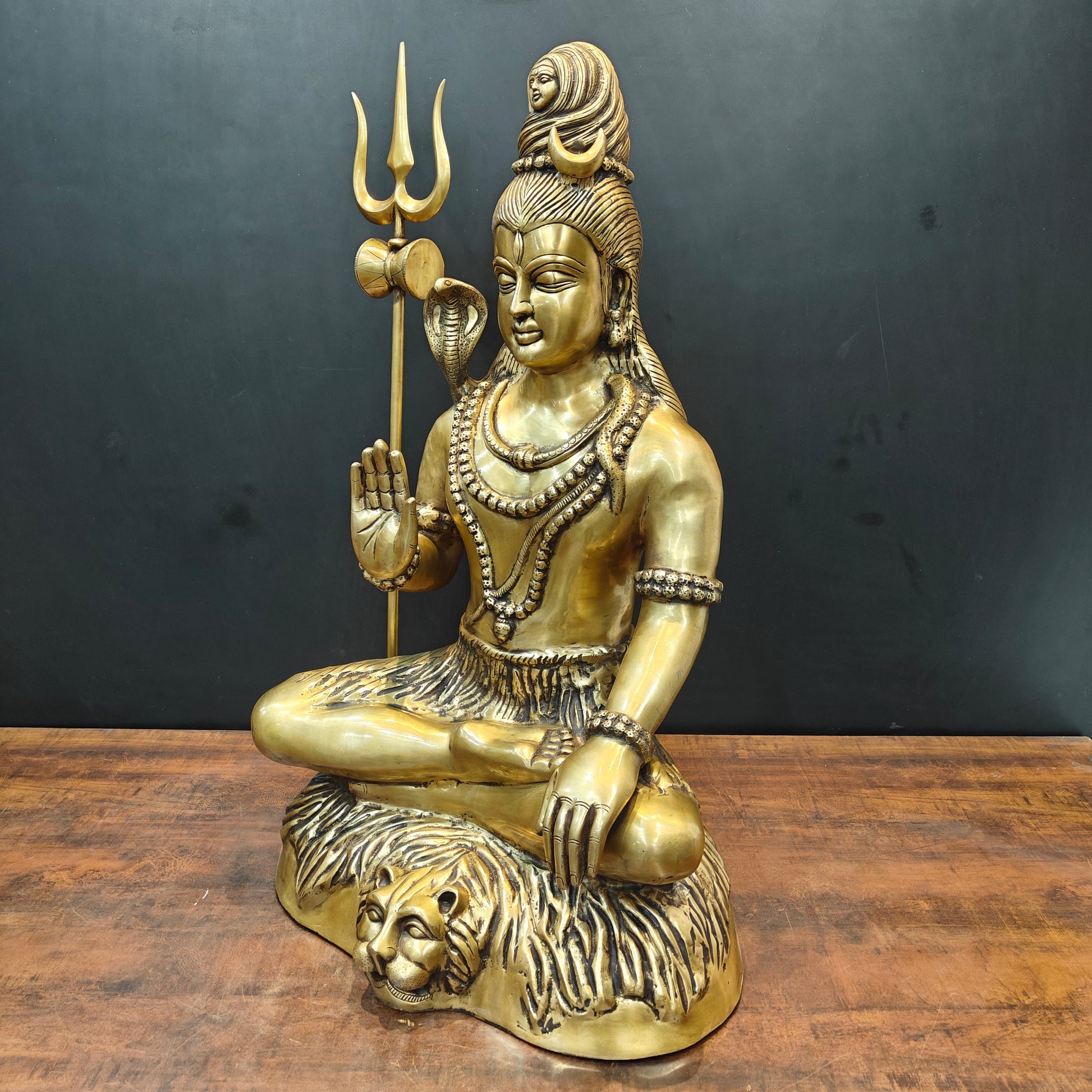 Brass Large Mahadev Lord Shiva Idol For Home Office Decor 3 Feet - Image 5