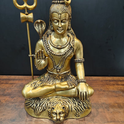 Brass Large Mahadev Lord Shiva Idol For Home Office Decor 3 Feet by vendor-unknown - Hindu Gods (View 6)