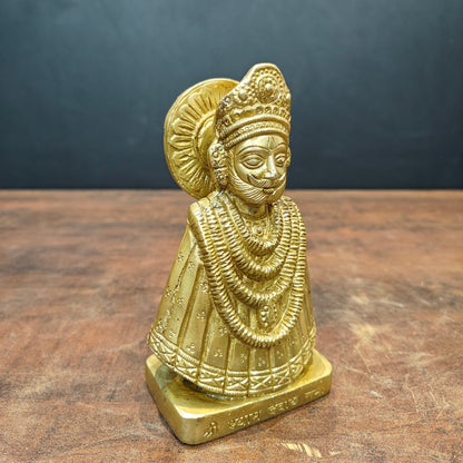 Brass Khatu Shyam Baba Statue Golden Finish For Home Temple Decor 6 Inch by vendor-unknown - Hindu Gods (View 4)