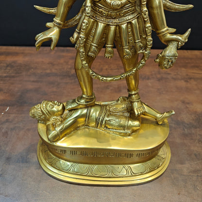 Brass Kali Mata Idol With Four Arms Golden Finish 1.5 Feet by vendor-unknown - Hindu Gods (View 7)
