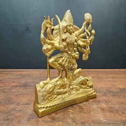 Brass Goddess Kali Mata Idol With Ten Arms Golden Finish 1 Feet by vendor-unknown - Hindu Gods (View 4)