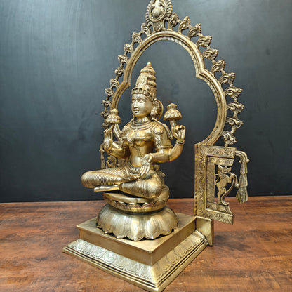 Brass Large Goddess Lakshmi Idol With Frame 32 Inch by vendor-unknown - Hindu Gods (View 4)