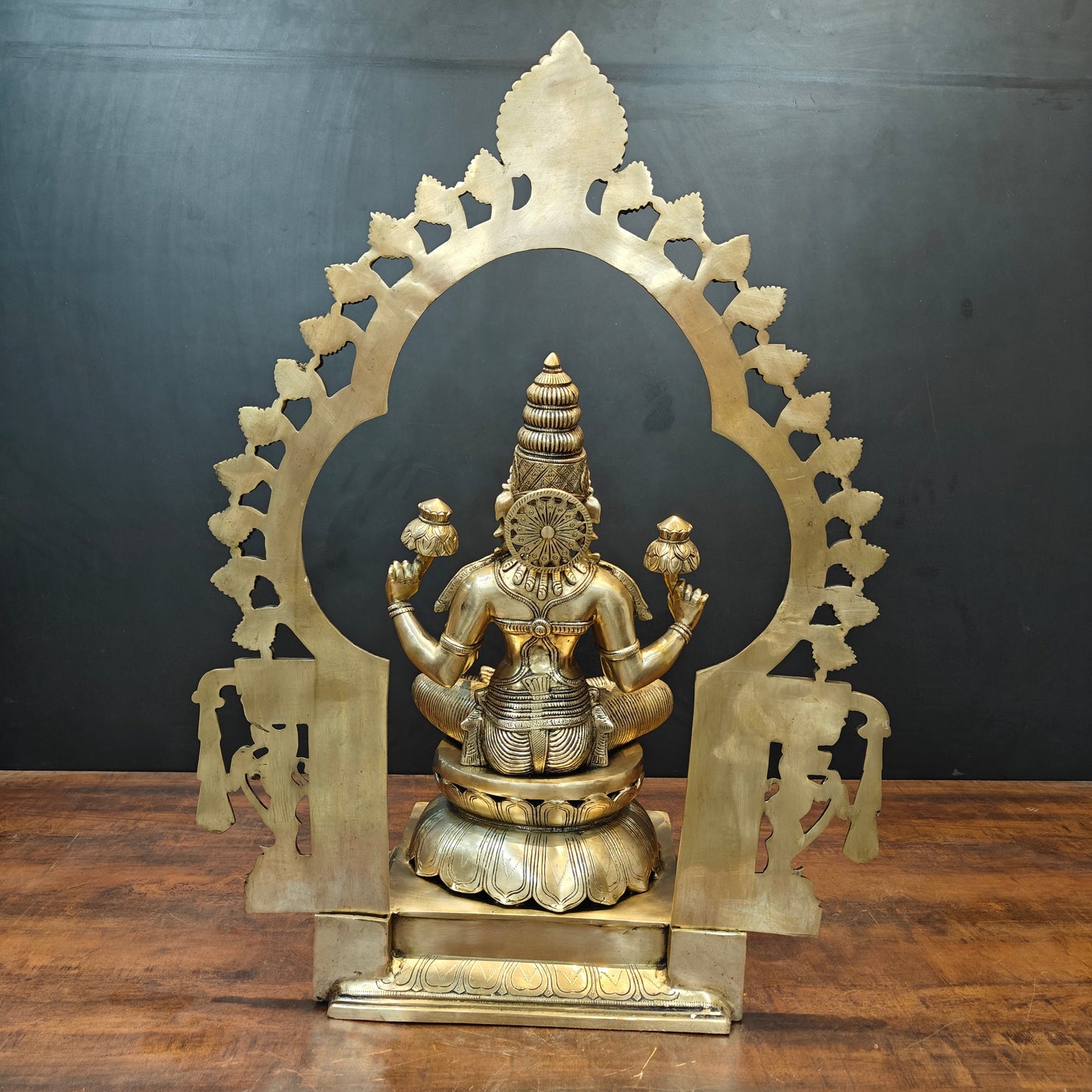 Brass Large Goddess Lakshmi Idol With Frame 32 Inch