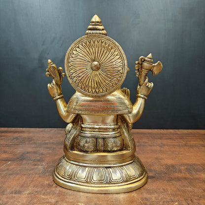 Brass Lord Ganesha Idol For Home Decor 15 Inch by vendor-unknown - Hindu Gods (View 6)