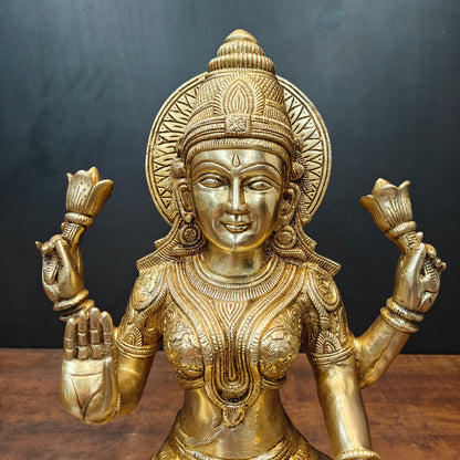 Brass Goddess Lakshmi Statue For Home Decor 15 Inches by vendor-unknown - Hindu Gods (View 2)