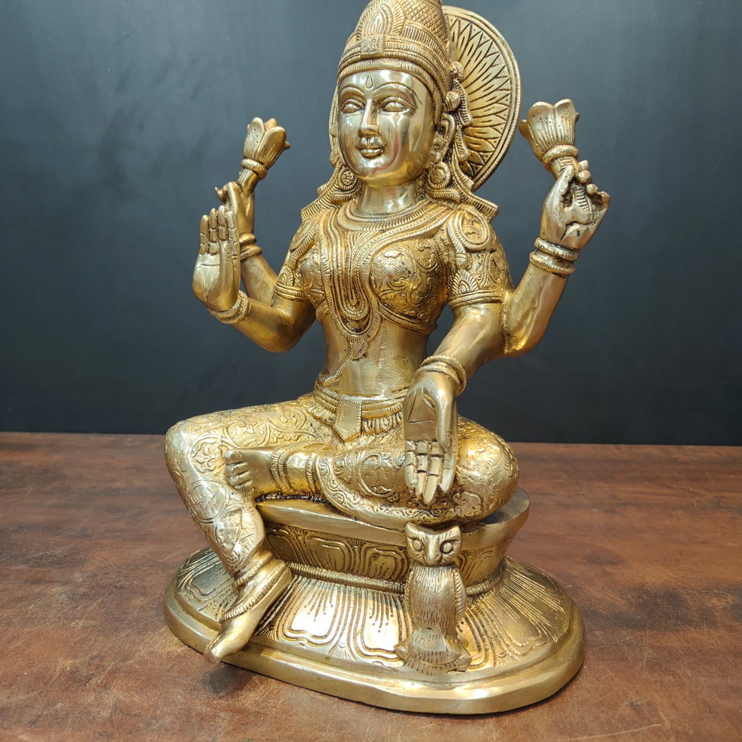 Brass Goddess Lakshmi Statue For Home Decor 15 Inches