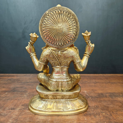 Brass Goddess Lakshmi Statue For Home Decor 15 Inches by vendor-unknown - Hindu Gods (View 6)