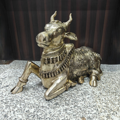 Brass Large Nandi Sculpture Antique Finish 33 inches by vendor-unknown - Spiritual (View 2)