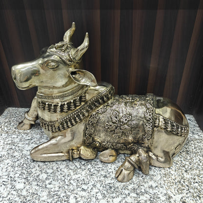 Brass Large Nandi Sculpture Antique Finish 33 inches by vendor-unknown - Spiritual (View 4)