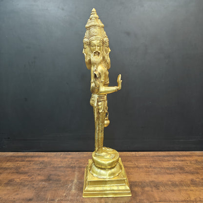 Brass Large Lord Brahma Statue Creator Of Universe 39 Inches by vendor-unknown - Hindu Gods (View 4)