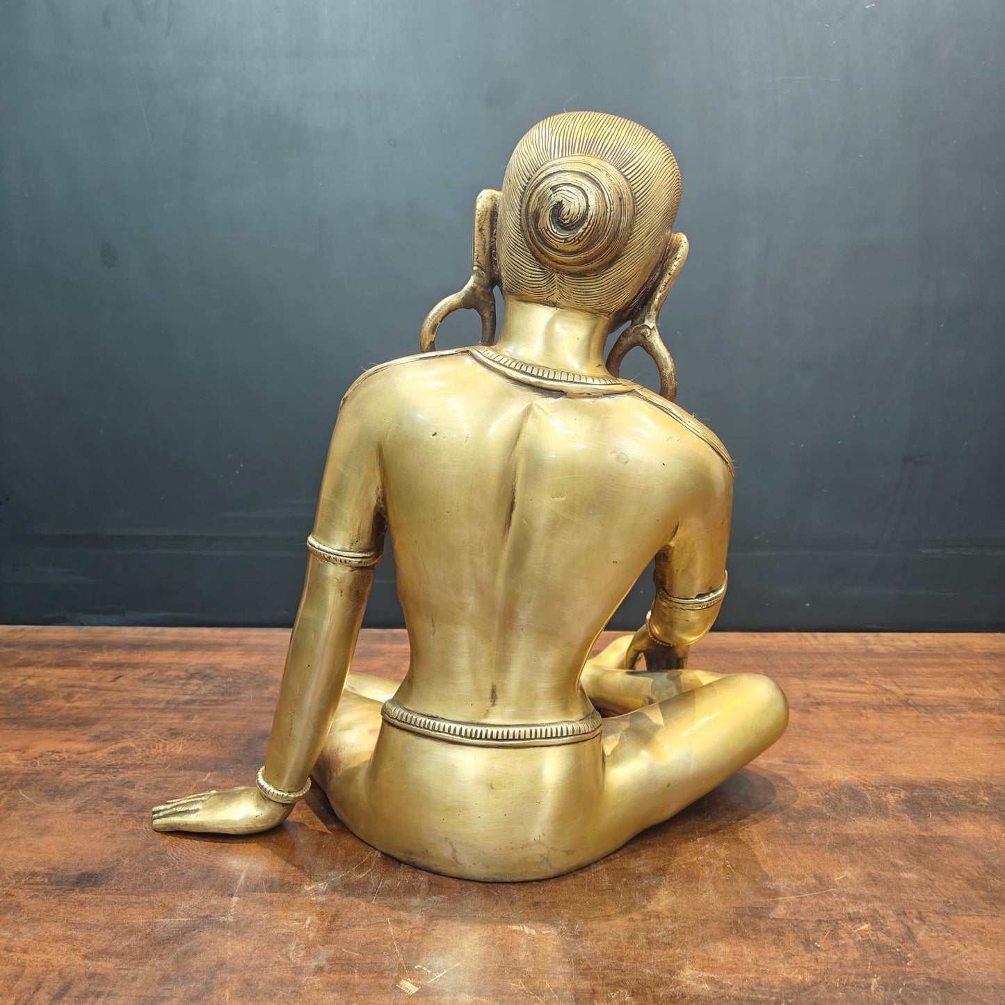 Brass Seated Nepalese Parvati Idol Antique Finish 1.5 Feet