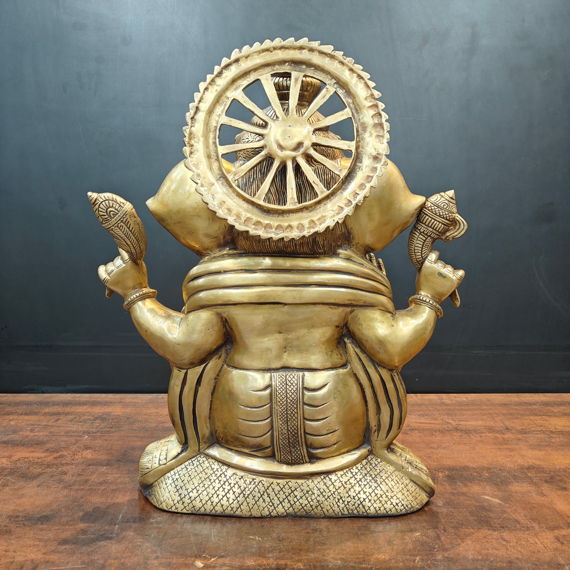 Brass Lord Ganesha Idol Antique Finish For Home Decor 2 Feet - Image 7