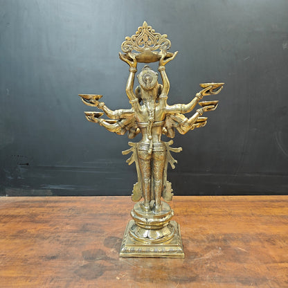Brass Deeplakshmi Pavaai Vilakku Statue For Pooja Room Home Decor 28 Inch by vendor-unknown - Decor (View 7)