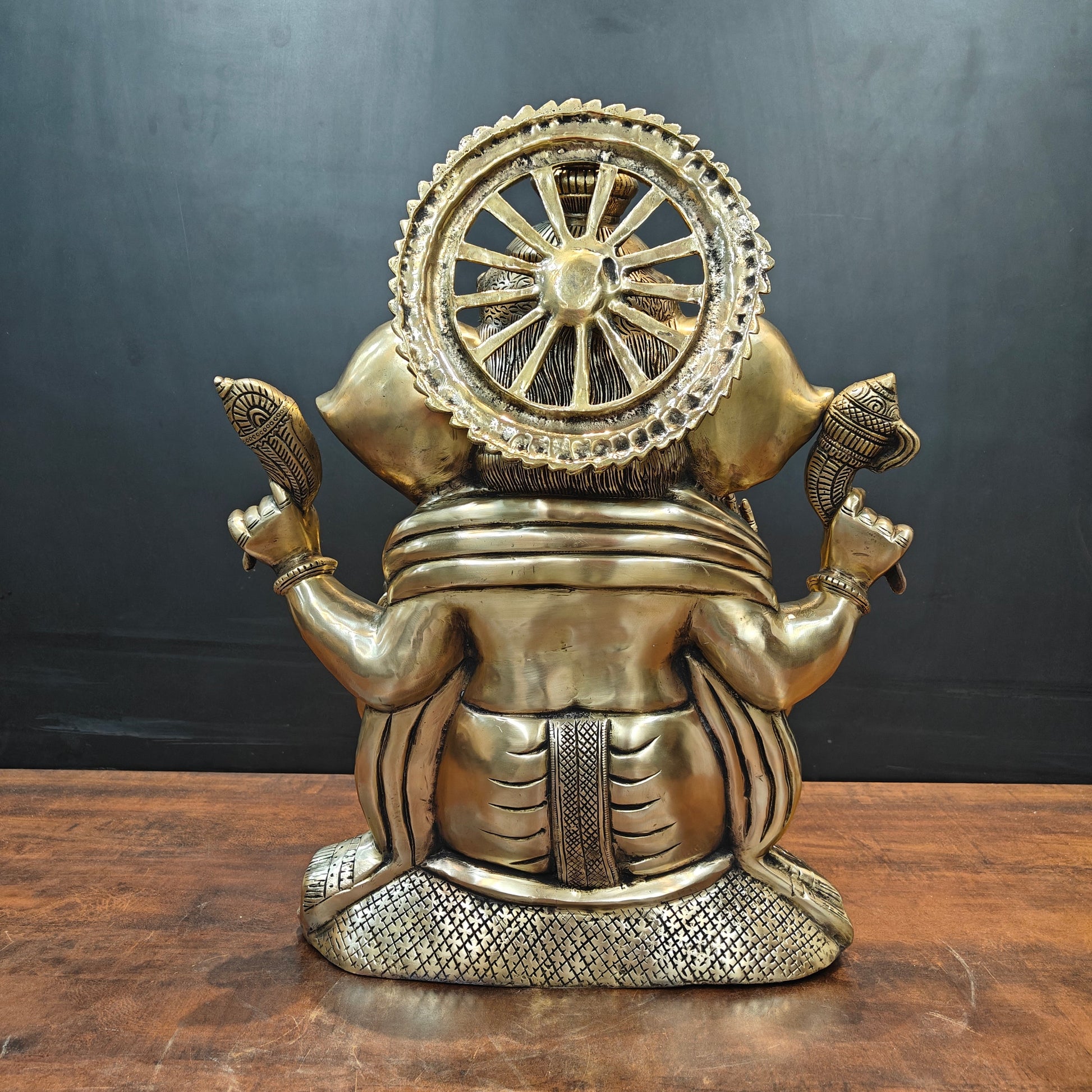 Brass Ganesha Statue Antique Finish For Home Decor 2 Feet - Image 8