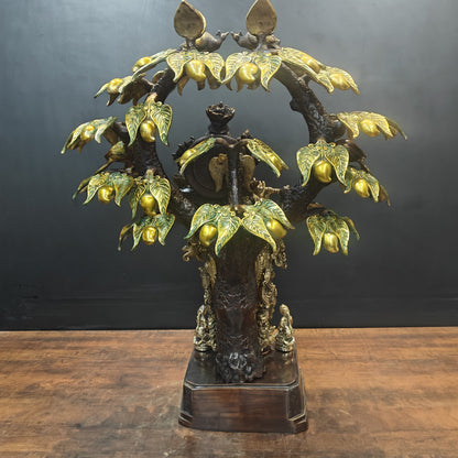 Brass Krishna Idol Under Kadamba Tree Antique Finish 33 Inches by vendor-unknown - Hindu Gods (View 8)