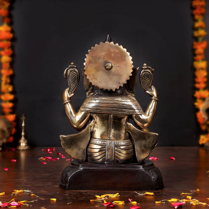 Brass Ganesha Statue Black Patina Finish For Home Decor 11.5 Inch by vendor-unknown - Hindu Gods (View 5)