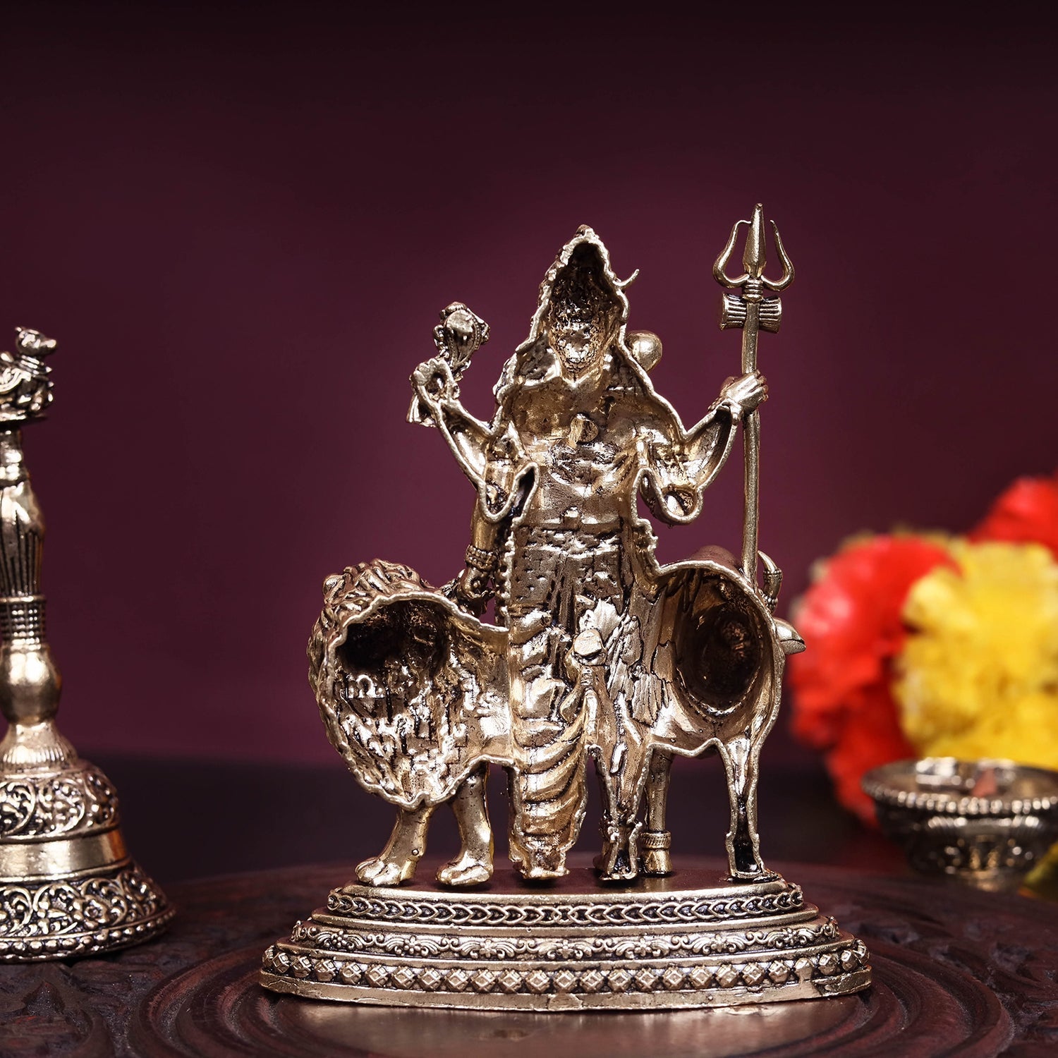 Brass Superfine Ardhanarishvara Statue Shiva Shakti Idol 4.5 Inch - Image 5